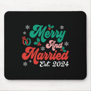Tapis De Souris Joyeux Noël Marié Noël Retro Couple Matc