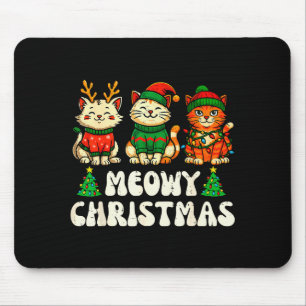 Tapis De Souris Joyeux Noël Mignon Chat Xmas Chat Chaton Amateur D