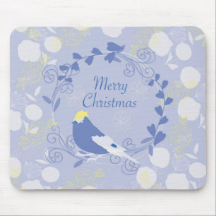 Tapis De Souris joyeux noël, noël, oiseau, fleurs, nature, p