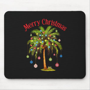 Tapis De Souris Joyeux Noël Palmier Lumière Noël Tropical
