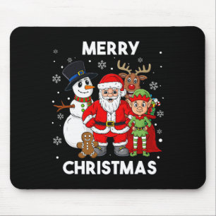 Tapis De Souris Joyeux Noël Père Noël Et Amis Garçons Fille Enfant