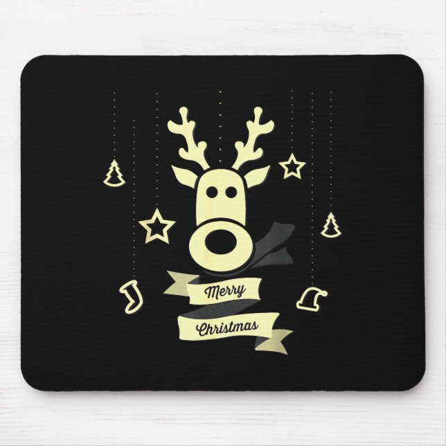 Tapis De Souris Joyeux Noël Renne Mignon  (Devant)
