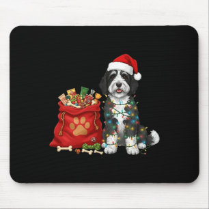 Tapis De Souris Joyeux Noël Sheepadoodle Lumières Chien Maman Shee