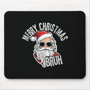 Tapis De Souris Joyeux Noël super Père Noël Bruh À damiers Retro