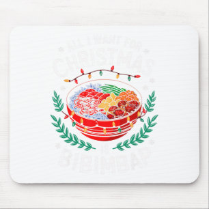 Tapis De Souris Joyeux Noël Tout ce que je veux pour Noël Bibimbap