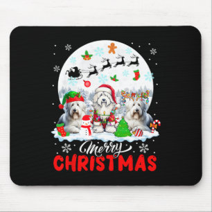 Tapis De Souris Joyeux Noël Trois Père Noël Elf Reindeer Bearé C