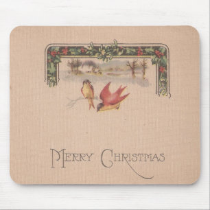 Tapis De Souris Joyeux Noël Vintages Birds