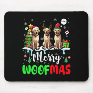 Tapis De Souris Joyeux Noël Woat Three Père Noël Elf Labrador Retr