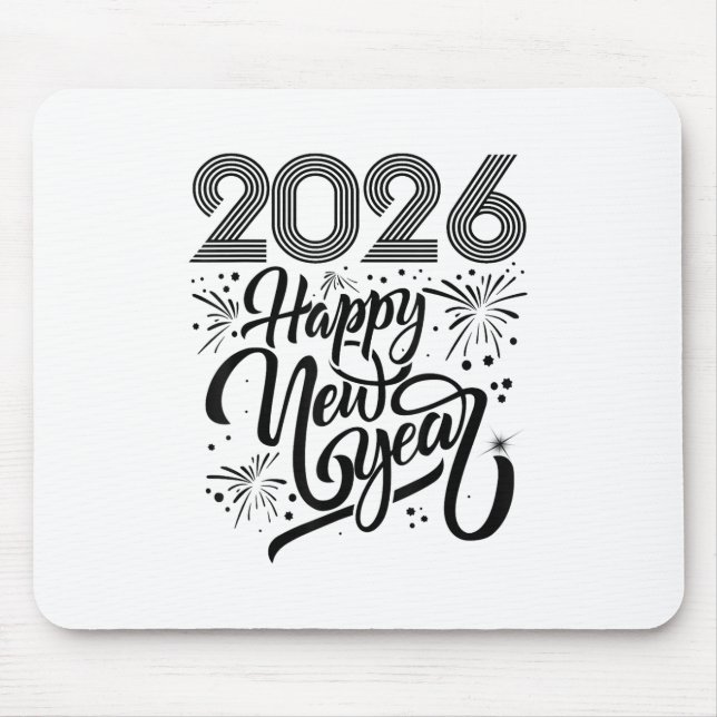 Tapis De Souris Joyeux Nouvel An 2026 Fireworks _1 (Devant)