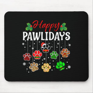 Tapis De Souris Joyeux Pawlidays Funny Christmas Chien Paw Xmas Ch
