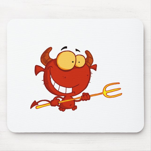 Tapis De Souris Joyeux petit diable avec fourche (Devant)