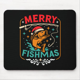 Tapis De Souris Joyeux Poissons B Poisson Noël Doux moche Noël