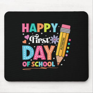 Tapis De Souris Joyeux Premier Jour De L'École Crayon Enseignant C