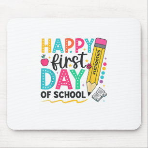 Tapis De Souris Joyeux Premier Jour De L'École Crayon Enseignant E