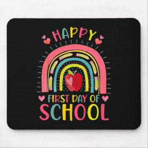 Tapis De Souris Joyeux Premier Jour De L'École Professeur Arc En C