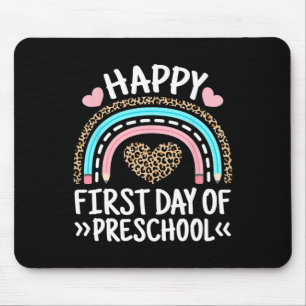 Tapis De Souris Joyeux Premier Jour De Maternelle Léopard Arc-en-c