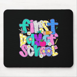 Tapis De Souris Joyeux premier jour d'école professeur prépa enfan