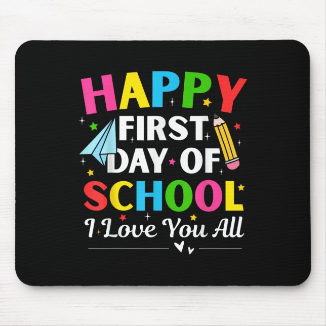 Tapis De Souris Joyeux Premier Jour D'école Retour à L'école Ensei (Devant)