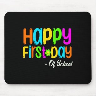 Tapis De Souris Joyeux Premier Jour D'Enseignant À L'École S