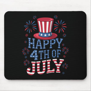 Tapis De Souris Joyeux Quatre Juillet Drapeau Américain Patriotiqu