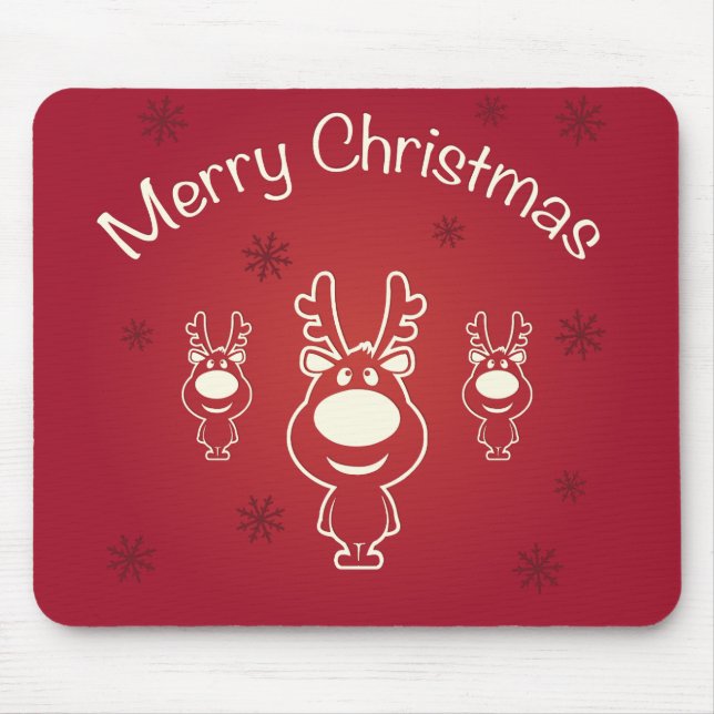 Tapis De Souris Joyeux rennes de Noël (Devant)