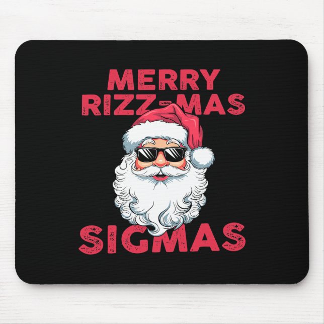 Tapis De Souris Joyeux Rizz Mas Sigmas Funny Père Noël (Devant)