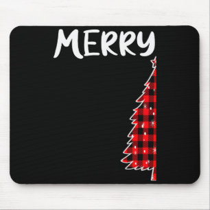 Tapis De Souris Joyeux Sapin de Noël Buffalo Plaid Xmas Couples Ma