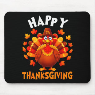 Tapis De Souris Joyeux Thanksgiving drôle dinde famille dîner que