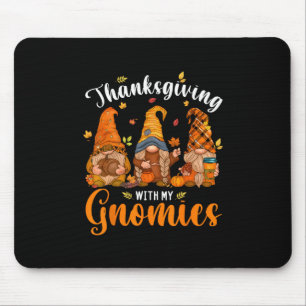 Tapis De Souris Joyeux Thanksgiving Mignons Gnomes Citrouille Feui