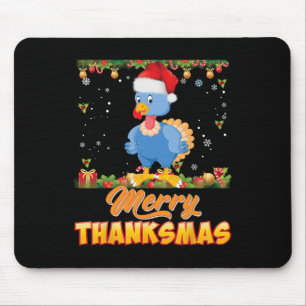 Tapis De Souris Joyeux Thanksmas Turquie Père Noël Elf Thanksgivin