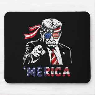 Tapis De Souris Joyeux Trump Vintage 4 juillet Amérique patriotiqu