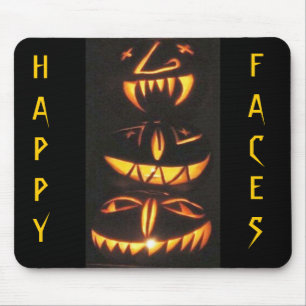 Tapis De Souris Joyeux visages Jack o'Lantern