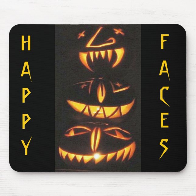 Tapis De Souris Joyeux visages Jack o'Lantern (Devant)