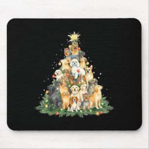 Tapis De Souris Joyeux Wolfmas Pawlidays Chiens Chiots Arbre Aquar