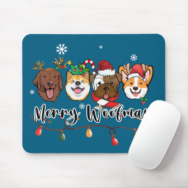 Tapis de souris Joyeux Woofmas (Avec souris)