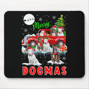 Tapis De Souris Joyeux Xmas Chien Père Noël Transportant Des Taure