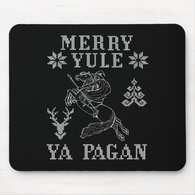 Tapis De Souris Joyeux Yule Ya Pagan Odin Sur Sleipnir Viking Chri (Devant)