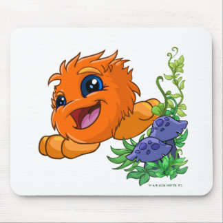 Tapis De Souris JubJub orange heureux au central de Neopia