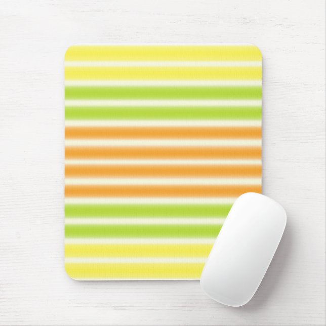 Tapis De Souris Juicy Citrus Lemon Lime And Orange Stripes (Avec souris)