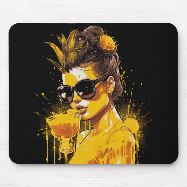 Tapis De Souris Juicy Pineappy Lady Mousepad (Devant)