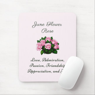 Tapis De Souris Juin Mois de naissance Fleur Rose intemporel flora