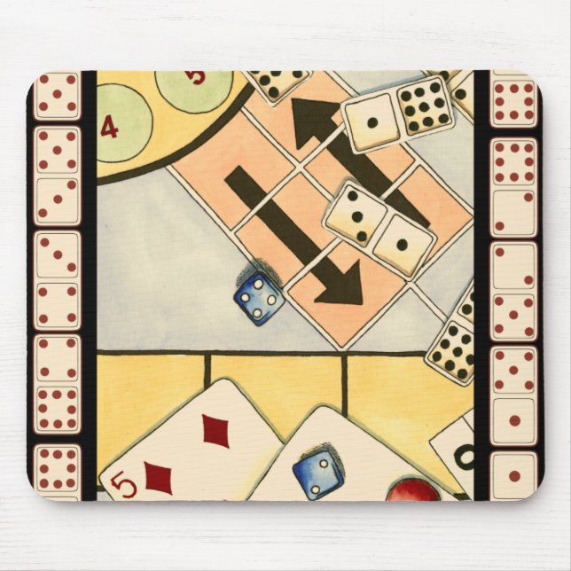 Tapis De Souris Jumbled Assortiment of Games of Chance (Devant)