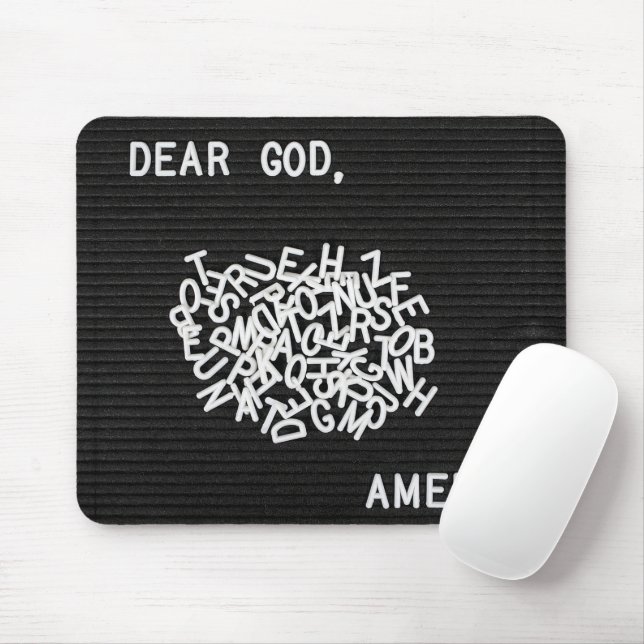 Tapis De Souris Jumbled Prayer Letters On Black Felt Board  (Avec souris)