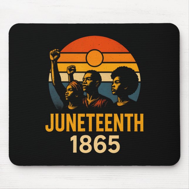 Tapis De Souris Juneteenth 1865 Rétro Coucher de soleil Histoire n (Devant)