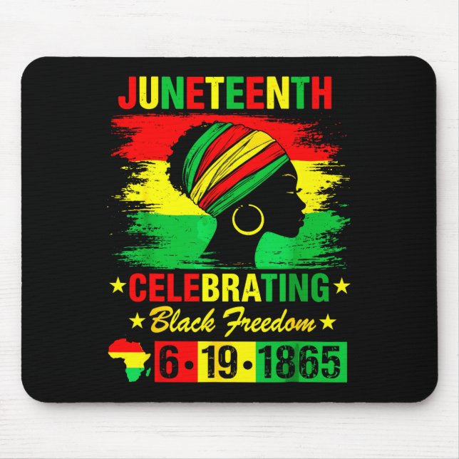 Tapis De Souris Juneteenth 19 juin 1865 afro-américain  (Devant)
