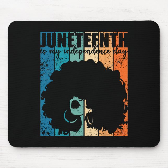 Tapis De Souris Juneteenth My Independence Day Retro Afro Women Me (Devant)