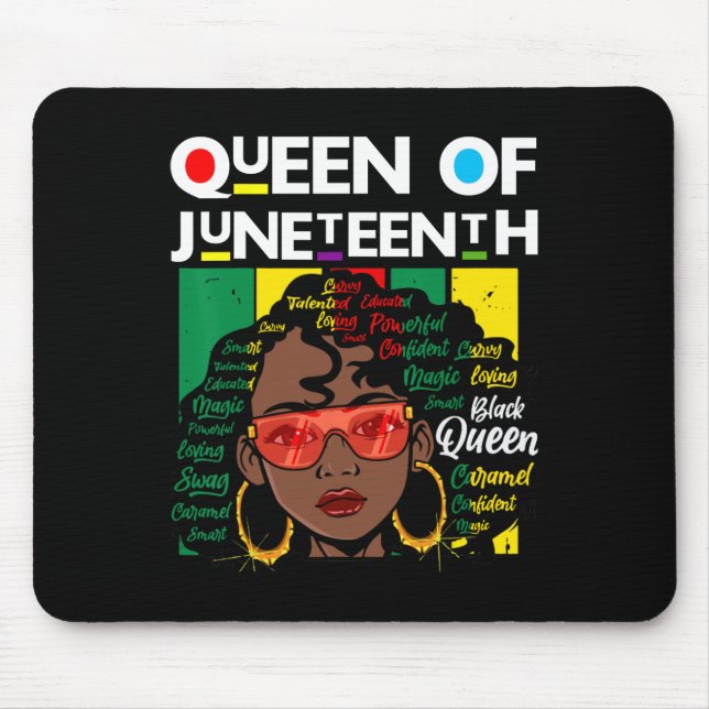Tapis De Souris Junetten Black Queen Melanin Girl Magic Sista Wo (Devant)