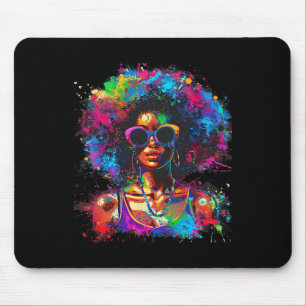 Tapis De Souris Junetten Black Womens Queen Afro African Melanin