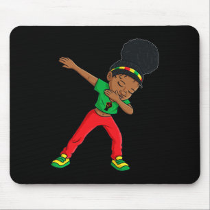 Tapis De Souris Junetten Dabbing Black Princess Cute Brown Skin