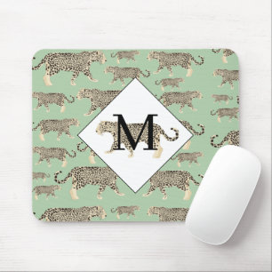 Tapis De Souris Jungle Jaguar Motif animal Monogramme initial